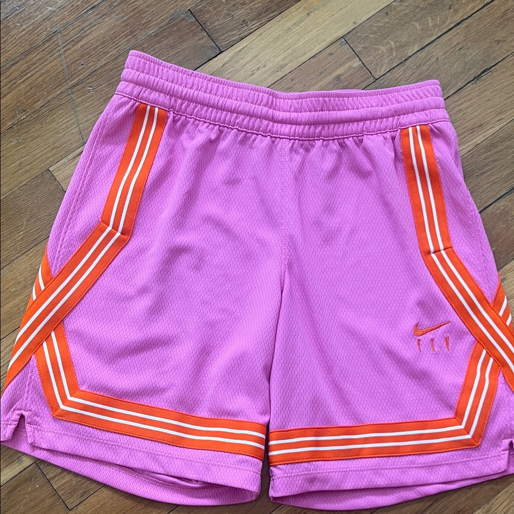 NWOT Nike Pink Shorts with Orange Stripes